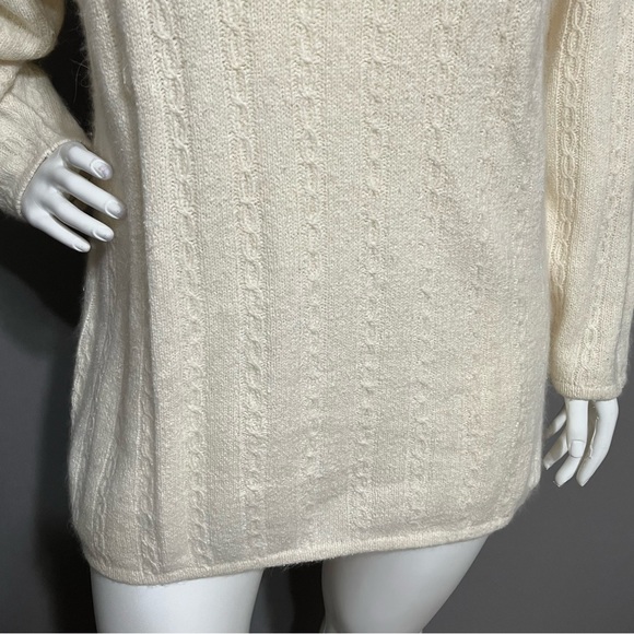 SOLD❌❌❌Worthington Silk Cream Rabbit Hair Turtleneck Sweater Sz-20W - Picture 4 of 10